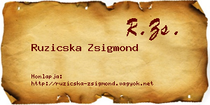 Ruzicska Zsigmond névjegykártya