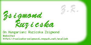 zsigmond ruzicska business card